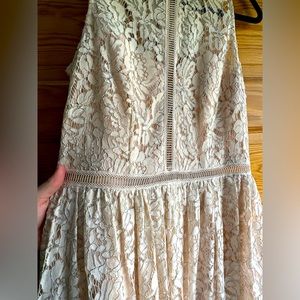 Adrianna Papell size 6 pastel pink tea length dress.